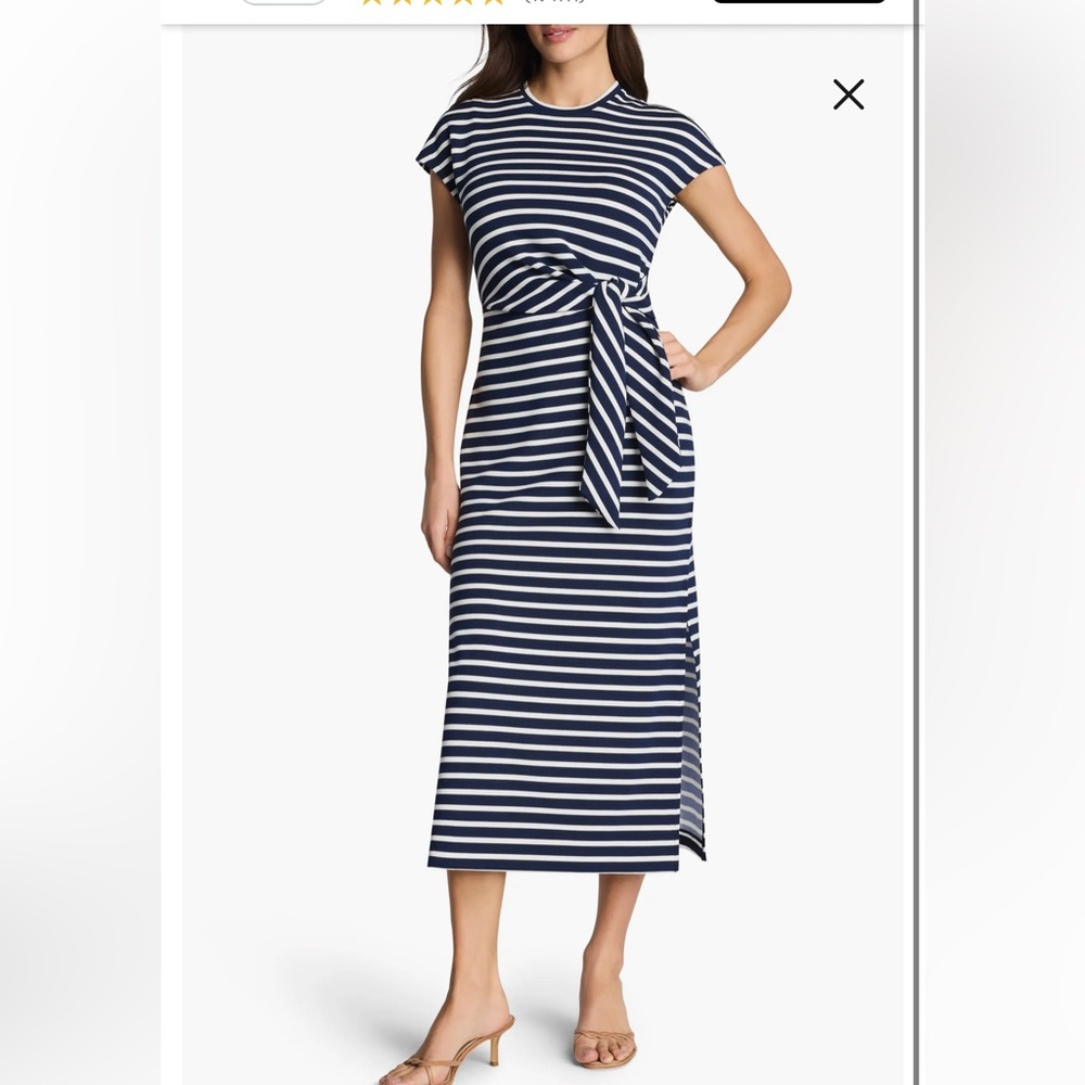 NWOT Spanx Stripe Tie Waist Maxi Dress, size XS
